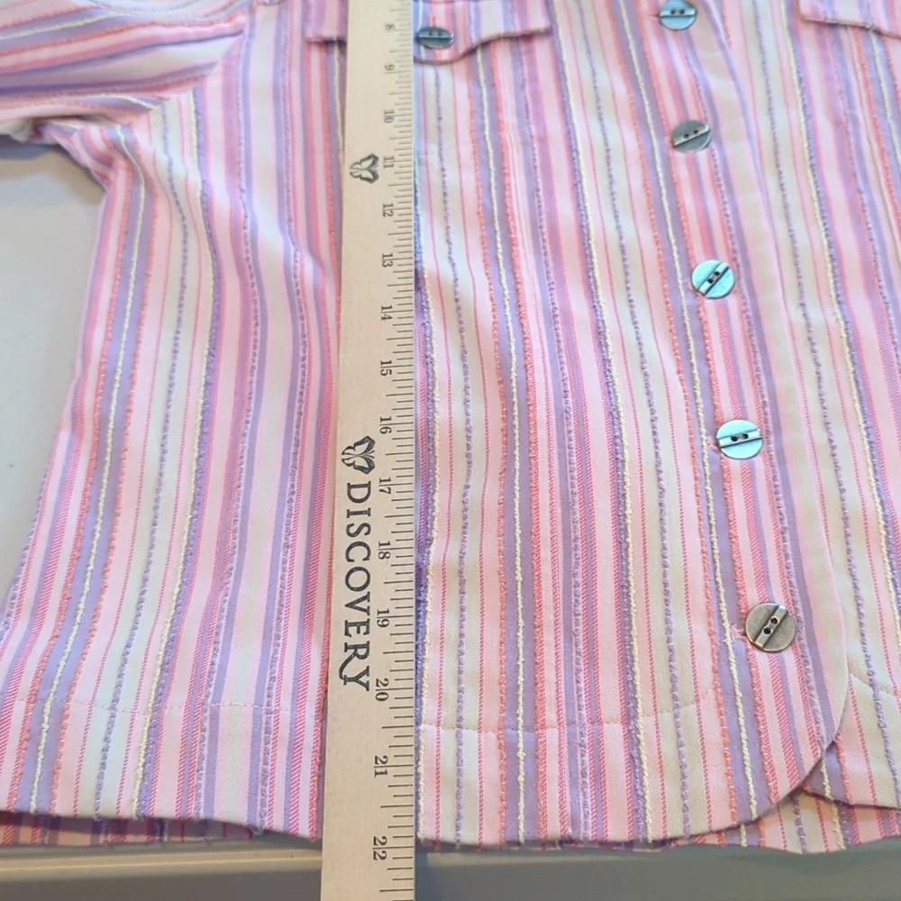Christopher & Banks Pastel Striped Lightweight Jean Style Jacket. Medium